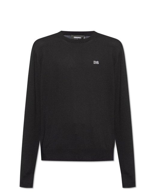 DSquared² Black Sweater With Logo for men