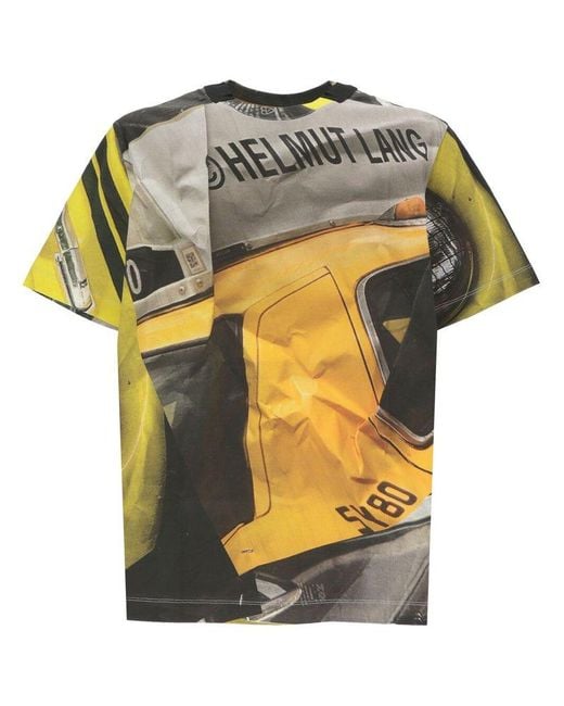 Helmut Lang Multicolor Logo Printed Crewneck T-shirt for men