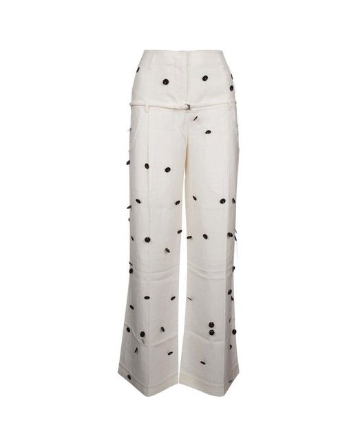 Jacquemus White Polka Dots Detail Trousers