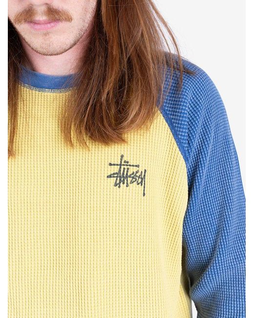 Stussy Basic Thermal 2 Tone Jumper in Yellow for Men | Lyst