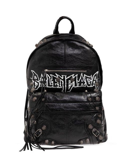Balenciaga Black Leather Backpack, for men