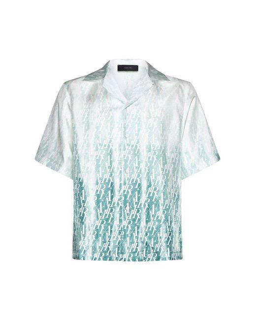 Amiri Blue Logo-Printed Gradient Shirt for men