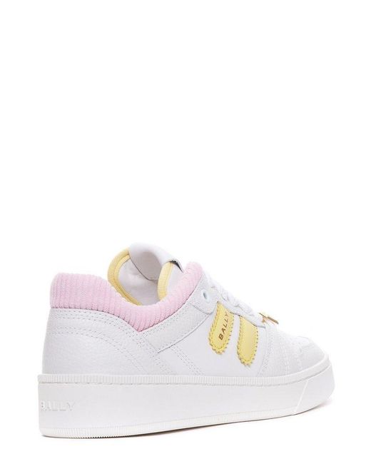 Bally White Logo Plaque Lace-up Sneakers