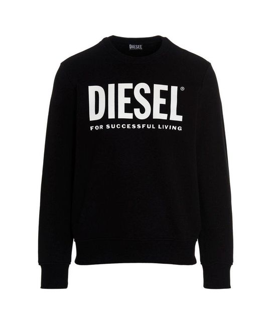 DIESEL Black S-girk-ecologo Logo Print Sweatshirt for men