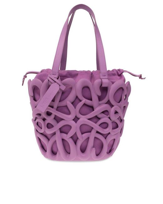 Loewe Purple 'anagram' Shopper Bag