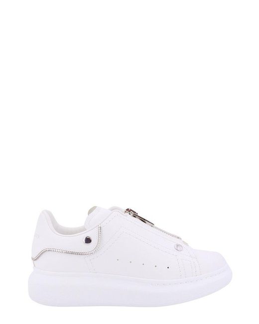 Alexander McQueen White Oversized Zip-up Sneakers