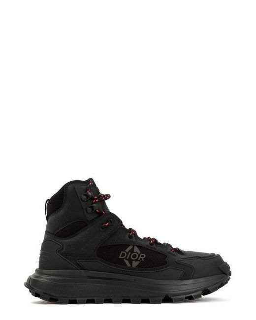 Dior Logo Detailed High-top Sneakers in Black for Men | Lyst