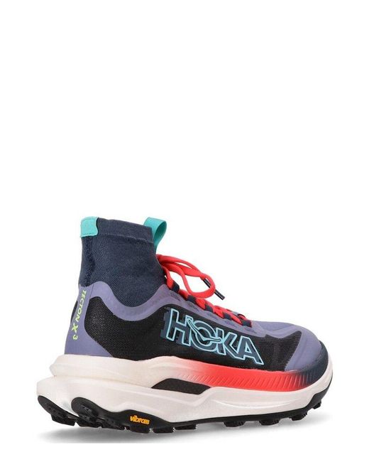Hoka One One White Tecton X 3 Elasticated-Ankle Sock Sneakers