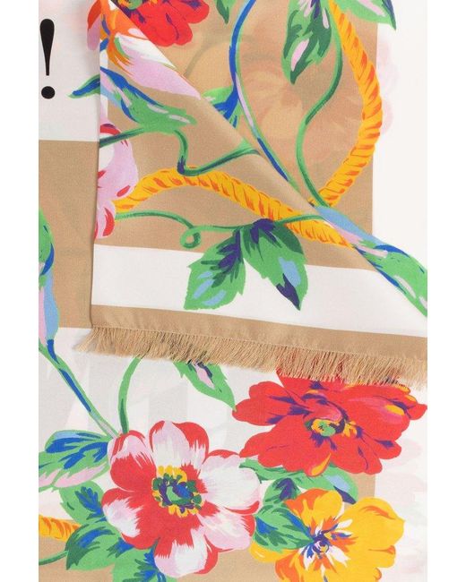 Moschino Natural Floral Scarf,