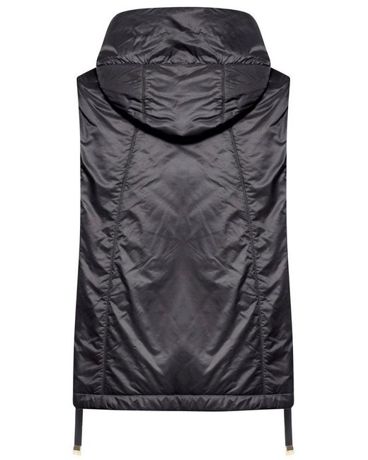 Max Mara Black Greengo Zip-Up Hooded Gilet