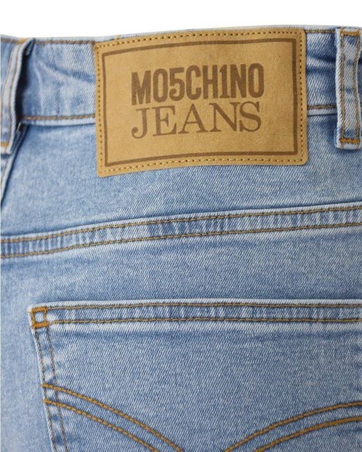 Moschino Blue Logo Patch Slim Fit Jeans
