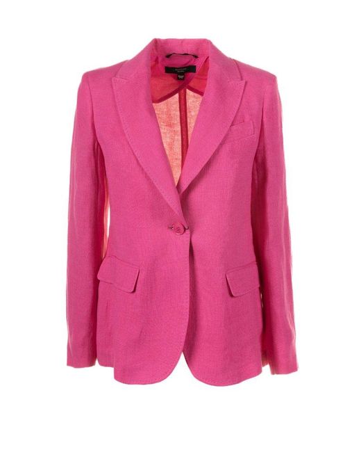 Weekend by Maxmara Pink Single-breasted Long-sleeved Jacket