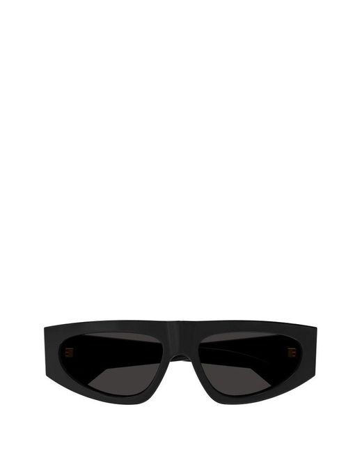 Bottega Veneta Black Geometric Frame Sunglasses