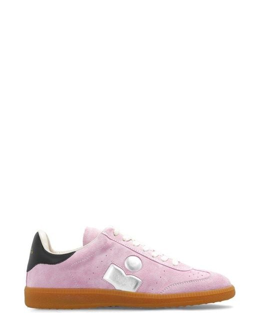 Isabel Marant Pink Beth Mixed Leather Triple-Grip Sneakers