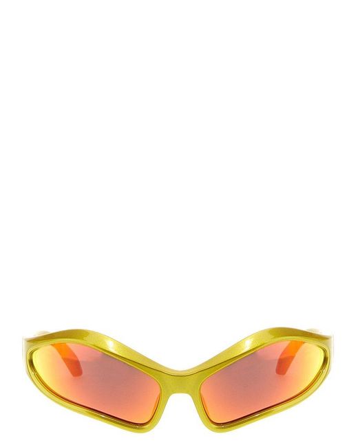 Balenciaga Yellow Fennec Oval Sunglasses