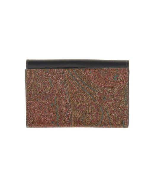 Etro Black Essential Paisley Printed Foldover Wallet