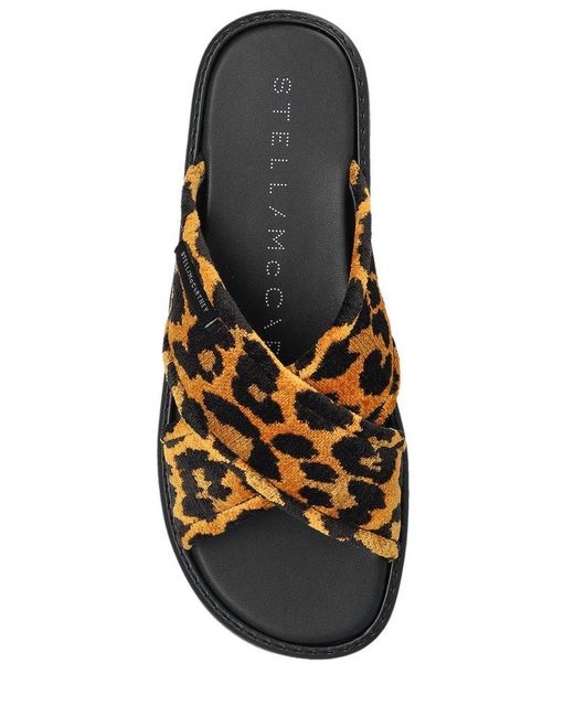 Stella McCartney Brown Sneak-Elyse Leopard Twisted Sandals