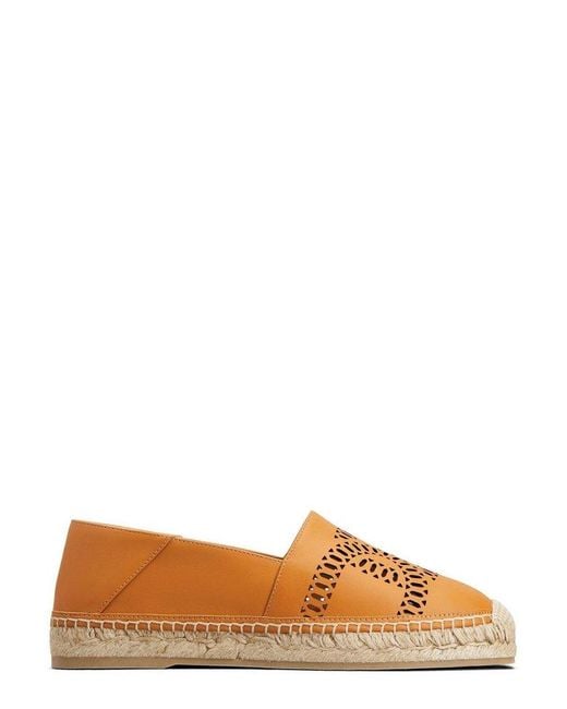 Tod's Brown Cutout Espadrille Flats