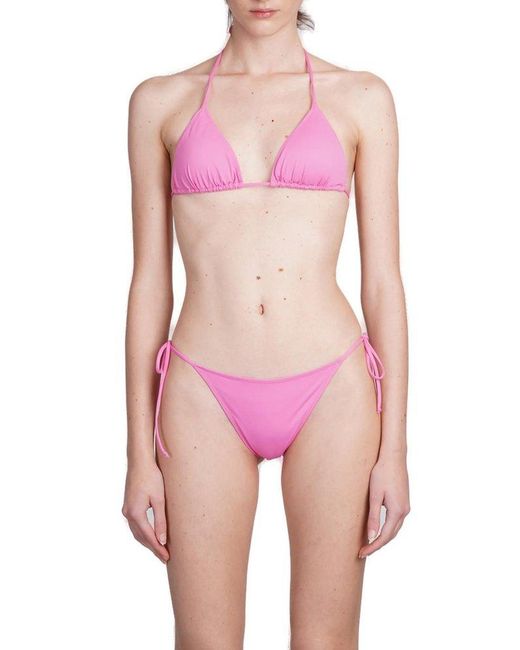 Mc2 Saint Barth Pink Leah Halterneck Triangle Bikini Top
