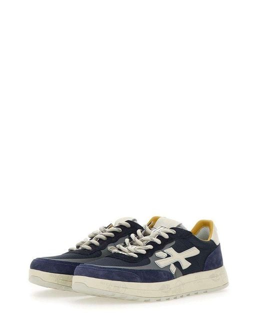 Premiata Blue Nous Mesh-Panelled Lace-Up Sneakers for men