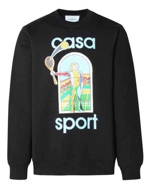 Casablancabrand Black Case Sport Graphic Printed Sweatshirt for men