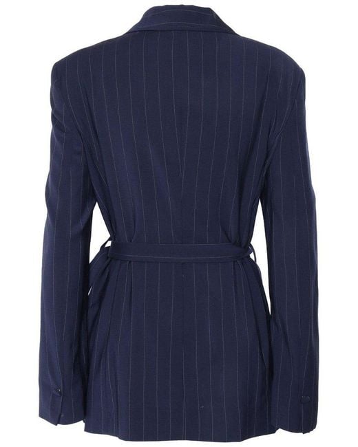 Ballantyne Blue Striped Belted Blazer