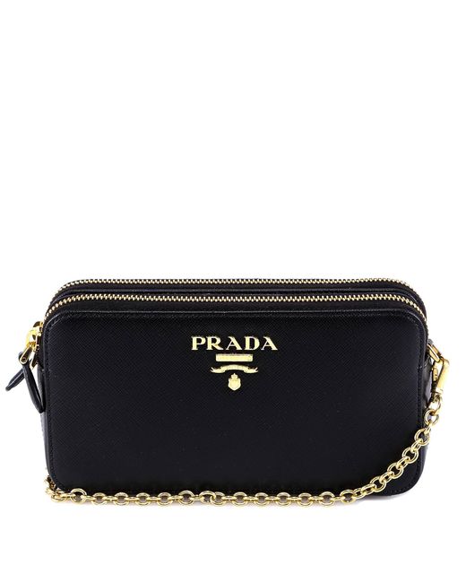 Prada Saffiano Mini Crossbody Clutch Pink, $1,390