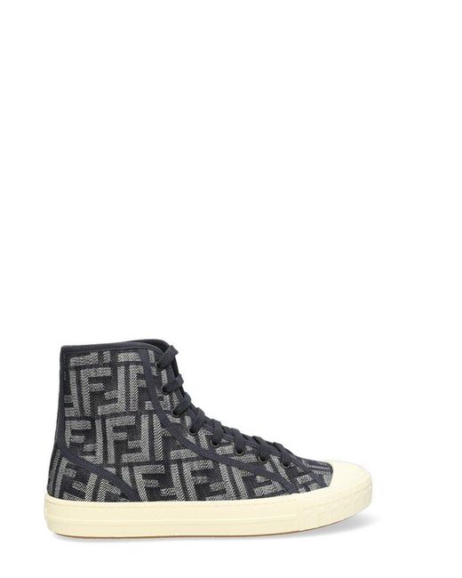 Fendi Multicolor Ff Motif High-top Sneakers for men