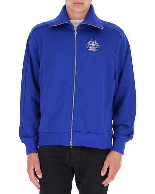 PUMA Synthetic X Rhuigi Logo Embroidered Zipped Jacket in Blue for Men ...