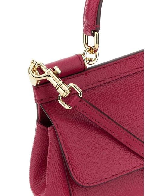 Dolce & Gabbana Red Sicily Small Handbag Hand Bags Fuchsia