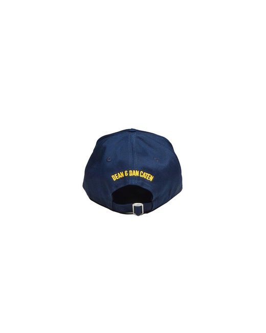 DSquared² Blue Logo-embroidered Distressed Baseball Cap for men