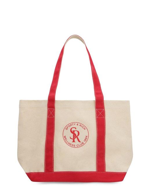 Sporty & Rich Red Canvas Tote Bag