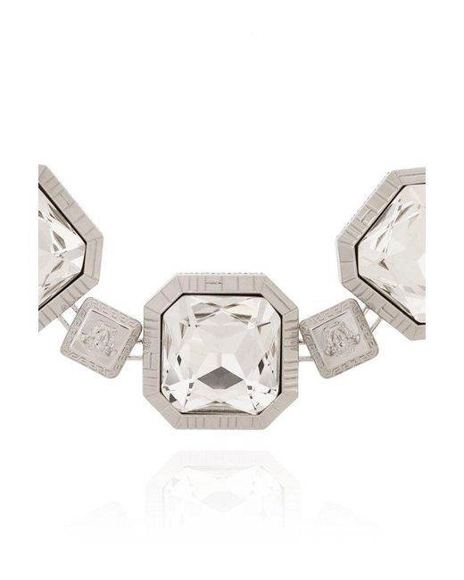 Versace Metallic Necklace With Logo,