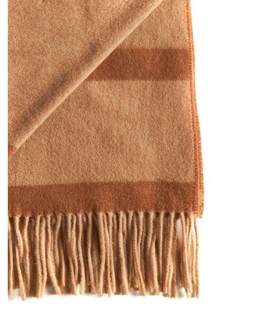 Totême  Brown Monogram Wool Scarf