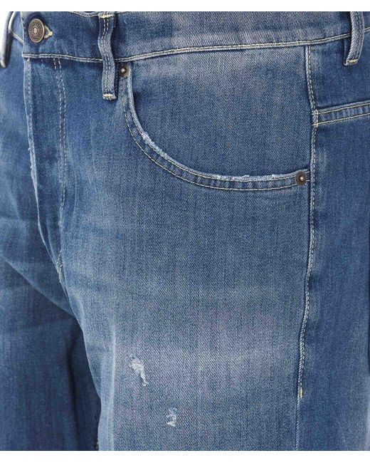Dondup Blue High-waist Distressed Jeans for men