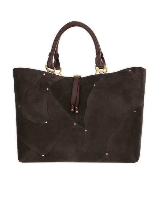 Chloé Black Marcie Leather Tote Bag