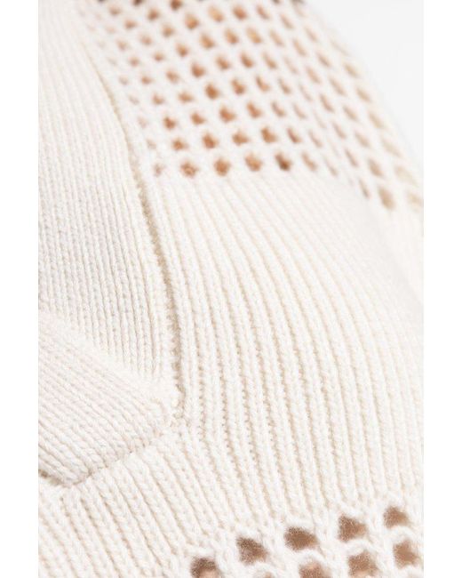 Lisa Yang White Open-Knit Relaxed Fit Top