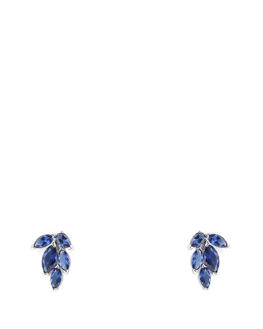 Swarovski Blue Louison Leaf Stud Pierced Earrings For