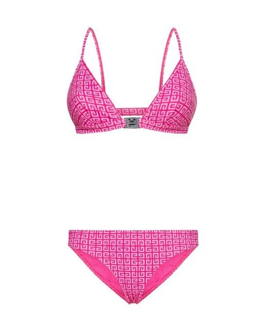 Givenchy Pink 4g Logo Two Piece Bikini Set