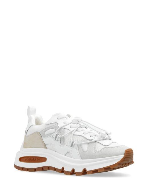 DSquared² White Run Ds2 Lace-up Sneakers