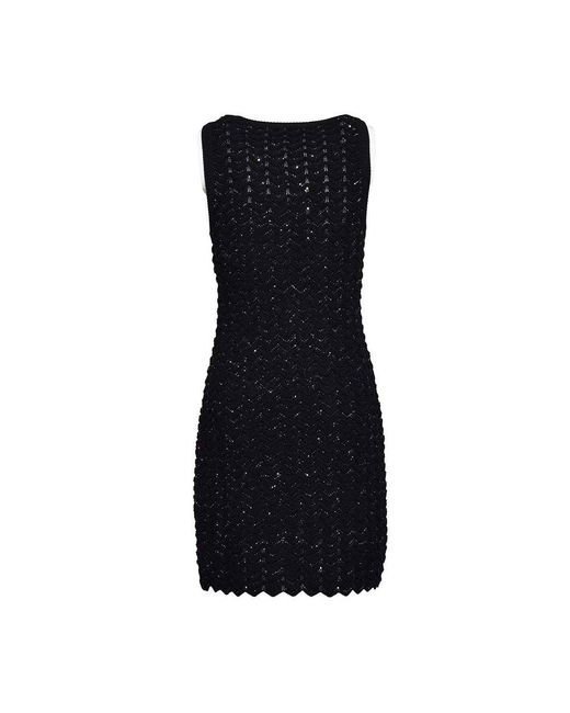 Missoni Black Embellished Sleeveless Knitted Mini Dress