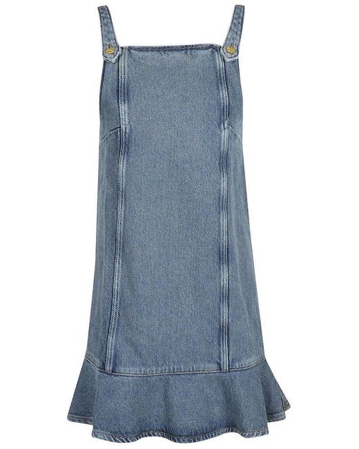 24AW【GANNI】Square Neck Denim Mini Dress GANNI Square Neck Denim Mini Dress | italist | REVERSIBLE
