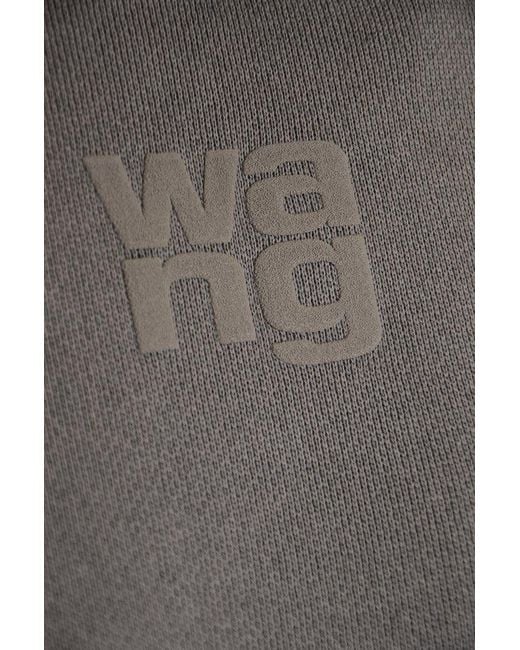Alexander Wang Gray Logo Square Embossed Sweatshirt