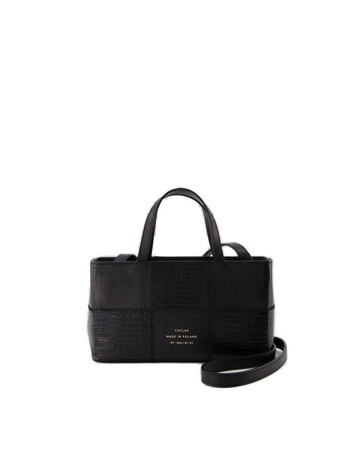 Chylak Black Patchwork Small Tote Bag