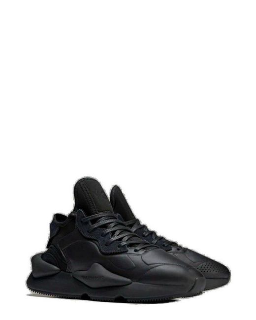 Y-3 Kaiwa Logo Detailed Lace-up Sneakers in Black for Men | Lyst