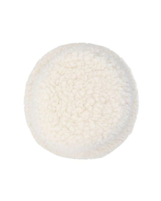 Prada White Brand-plaque Wide-brim Wool Silk And Cashmere-blend Bucket Hat