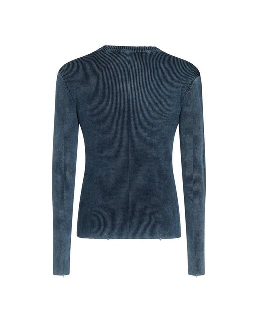 DIESEL Blue Cotton Knitwear for men