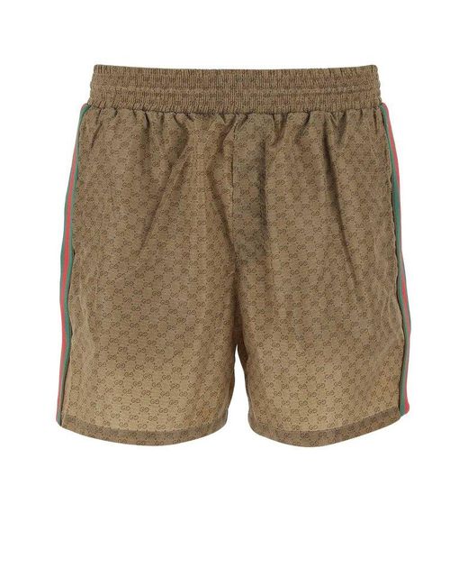Gucci Green GG Supreme Printed Swim Shorts for men