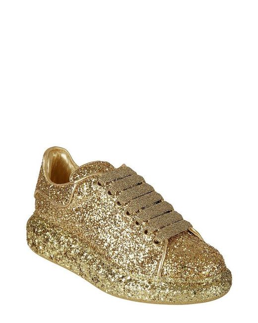 Alexander McQueen Brown Embellished Lace-up Sneakers