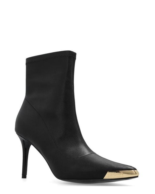 Versace Black Pointed-toe Ankle Boots